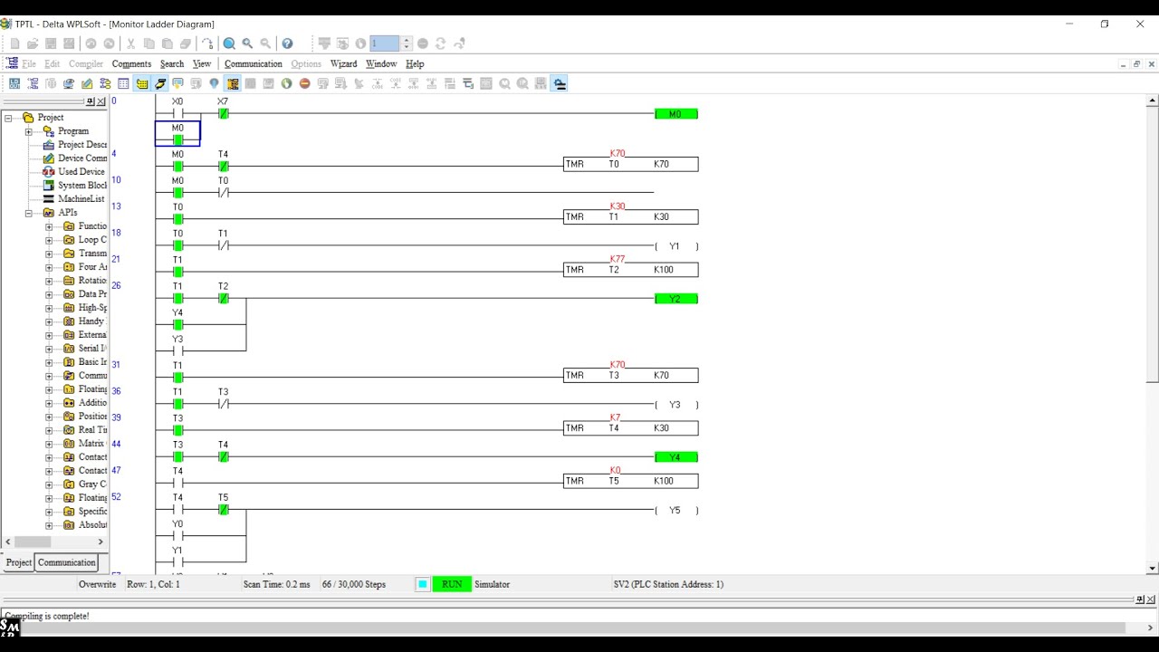 SEQ 16 | DELTA PLC PROGRAMMING | T-ON TIMER | TWO POLE TRAFFIC LIGHT