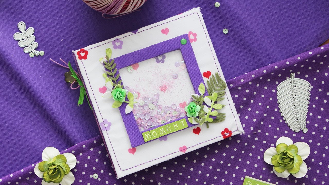 Cómo HACER un MINI ÁLBUM CON TELA + Portada SHAKER | POCOS MATERIALES | Scrapbook paso a paso