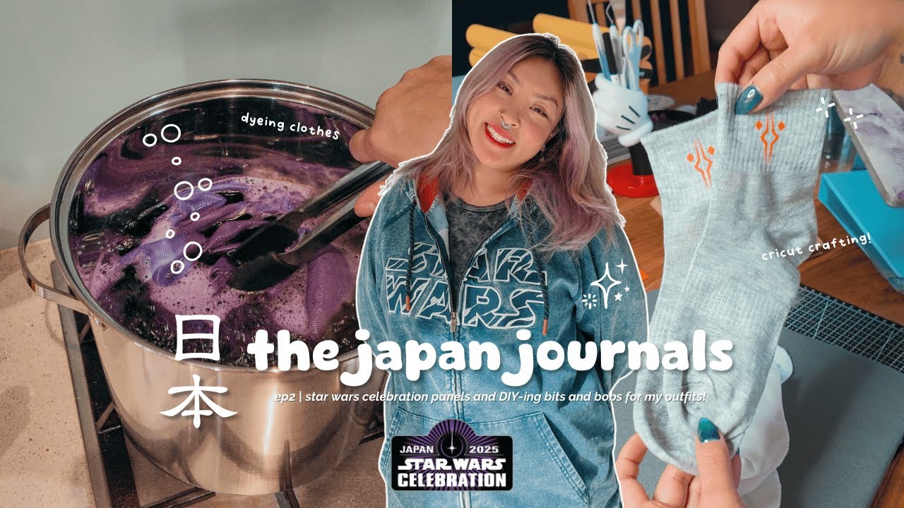 japan journals ep2 🍡 diy-ing outfits for celebration and disney using my cricut and dye!