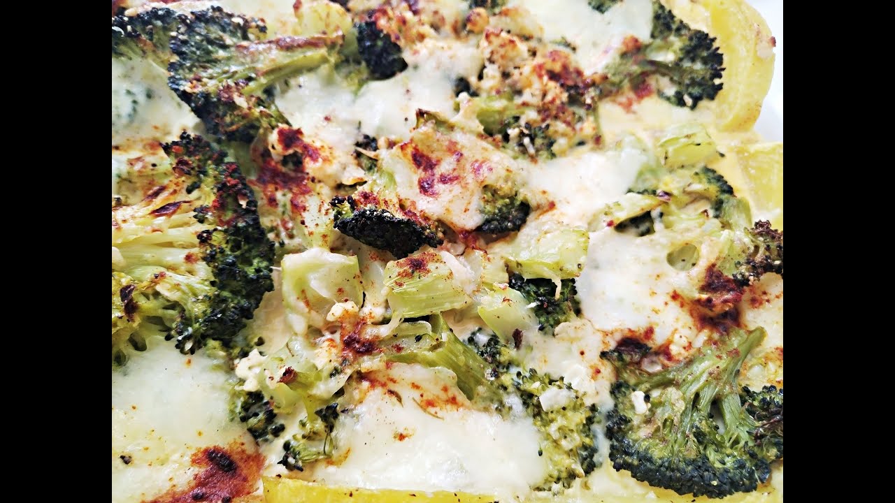 Brócolis gratinado con patatas y queso es sabroso y muy fácil  😋👌