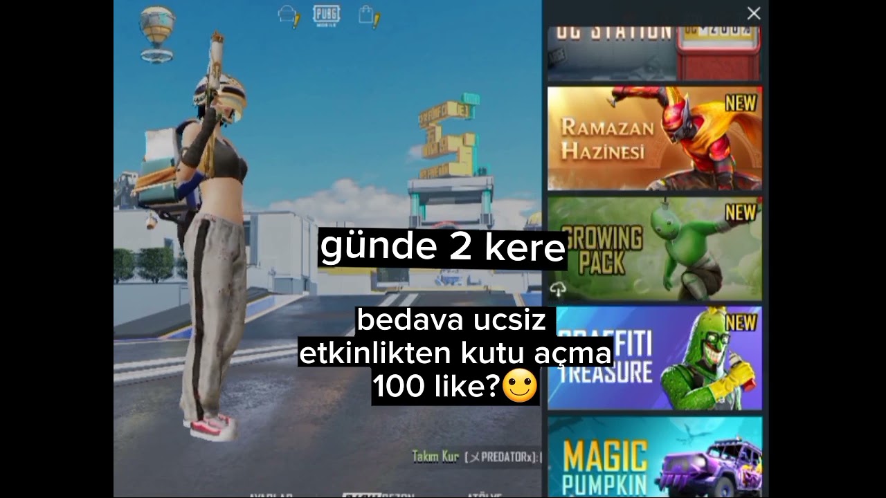 bedava ucsiz etkinlikten kutu a&ccedil;ma!😉 (g&uuml;nde 2 kere) #shorts #pubgmobile  #kutua&ccedil;ılımı