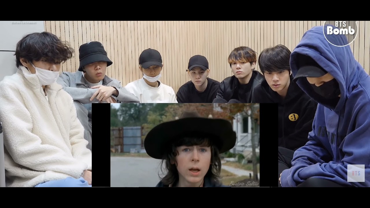 Bts react to carl and rick- stitches ( fanmade)