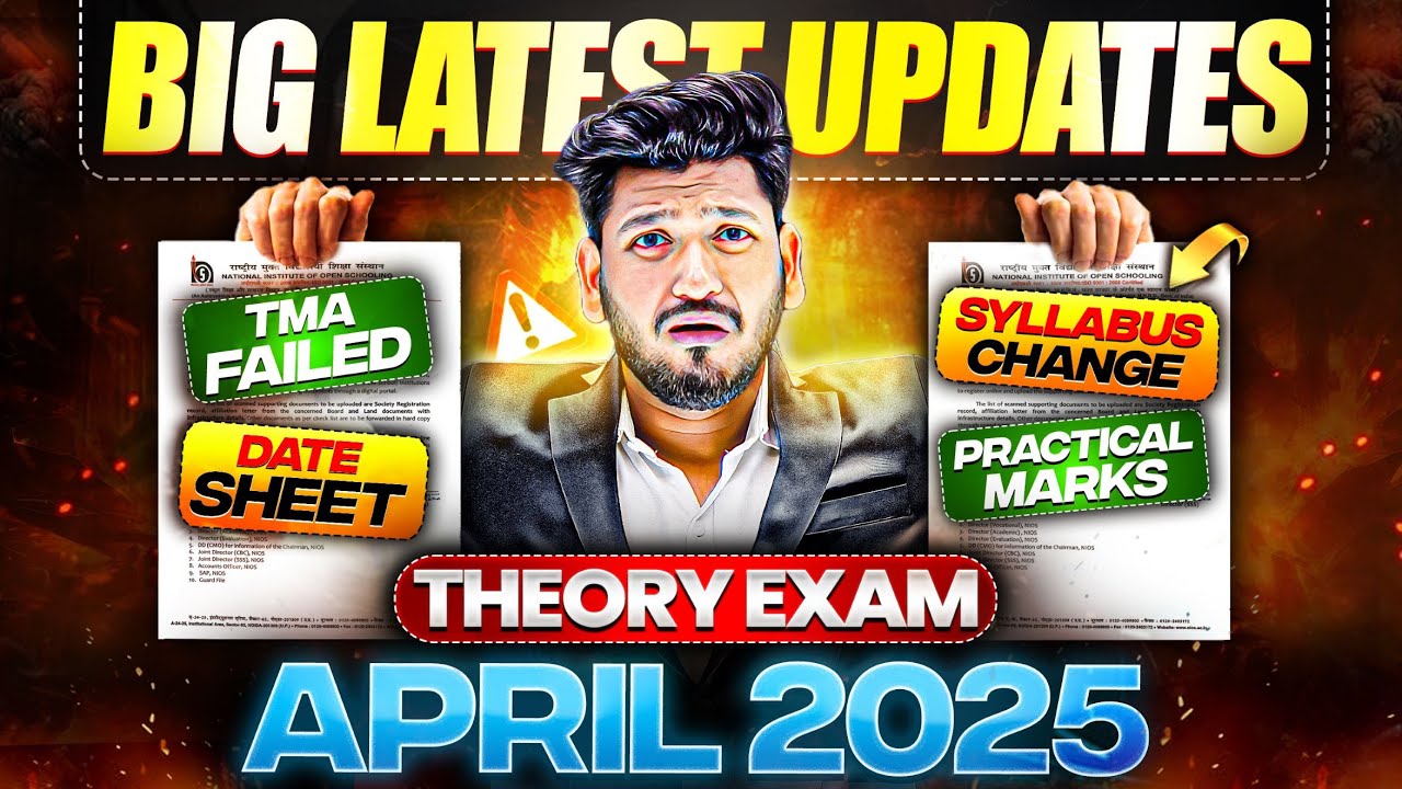 NIOS Big Latest Updates April Exam 2025 Theory Date Sheet declare? |Syllabus Changed|Practical & TMA