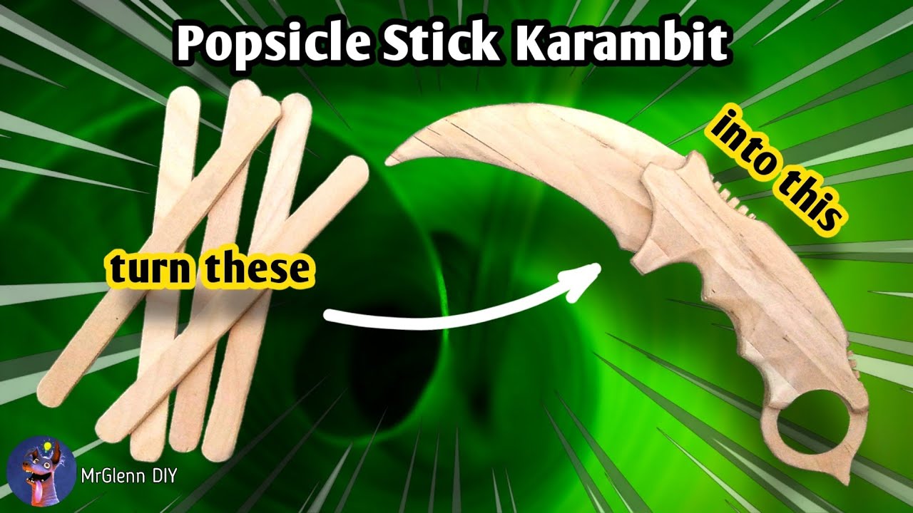 How to make KARAMBIT with Popsicle Sticks