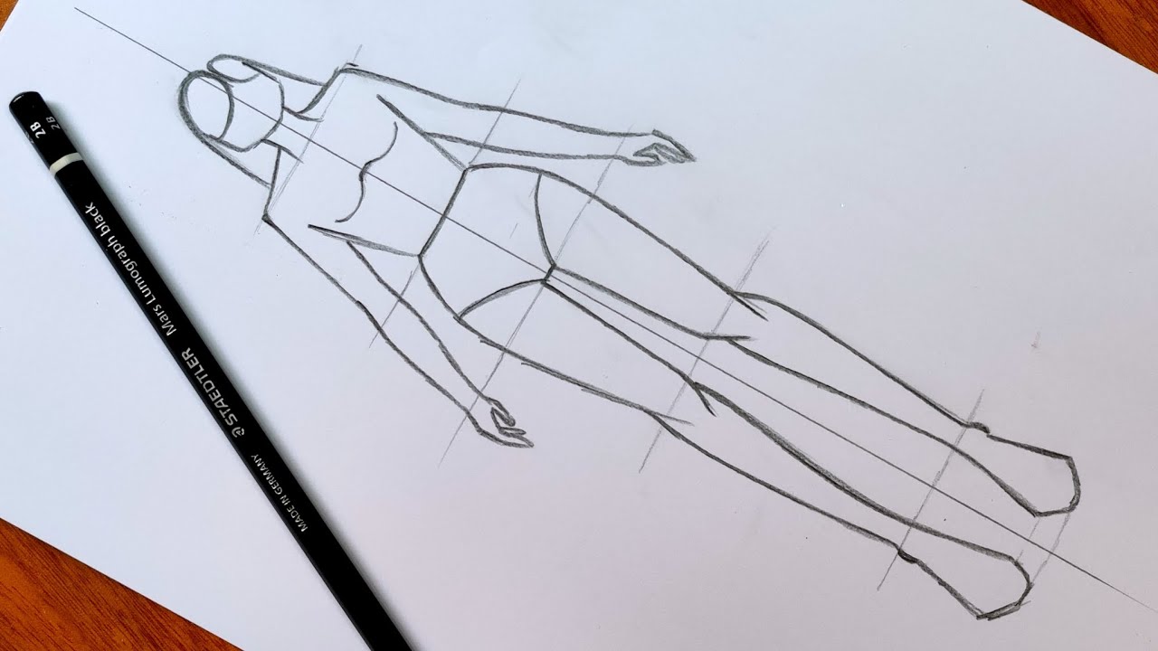 تعليم رسم مانيكان بدون قياسات سهلة جدا للمبتدئين | أساسيات رسم الأزياء