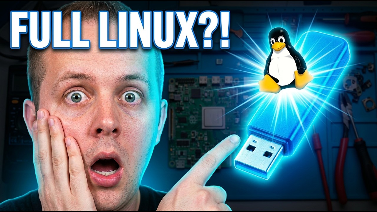 Этот USB-накопитель загружает полную версию Linux.