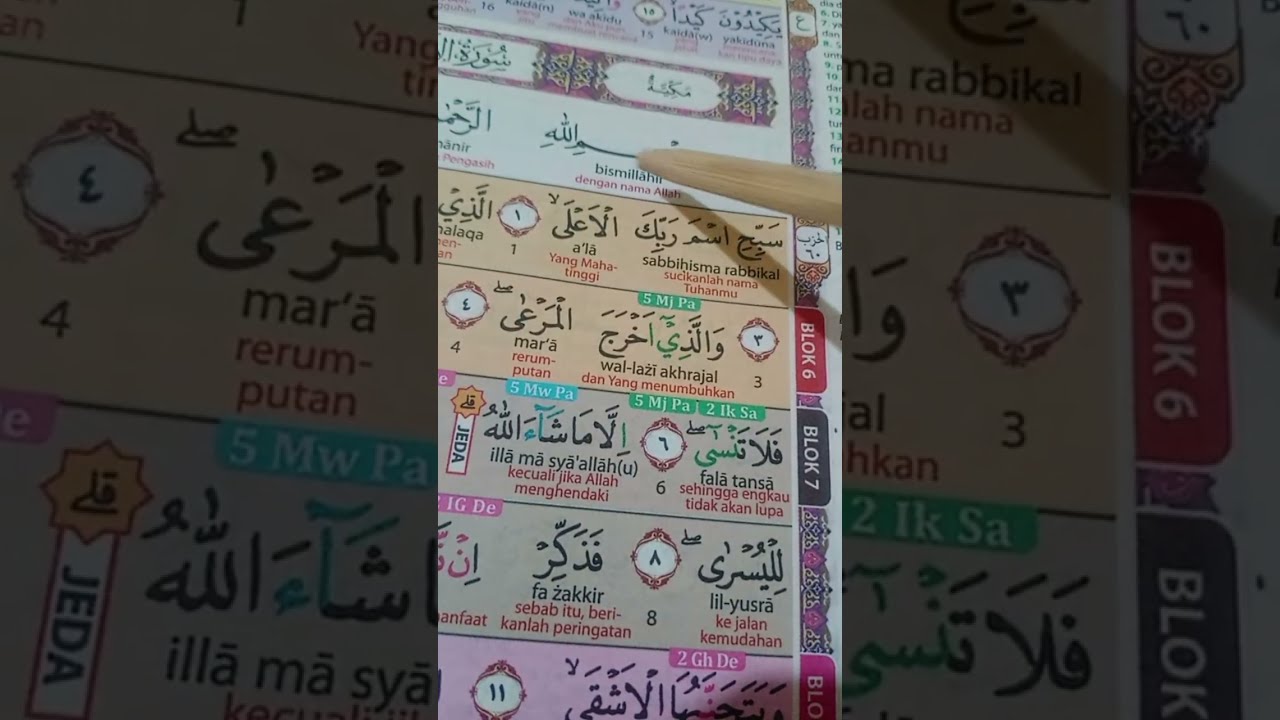 Menemani belajar membaca dan terjemah perkata