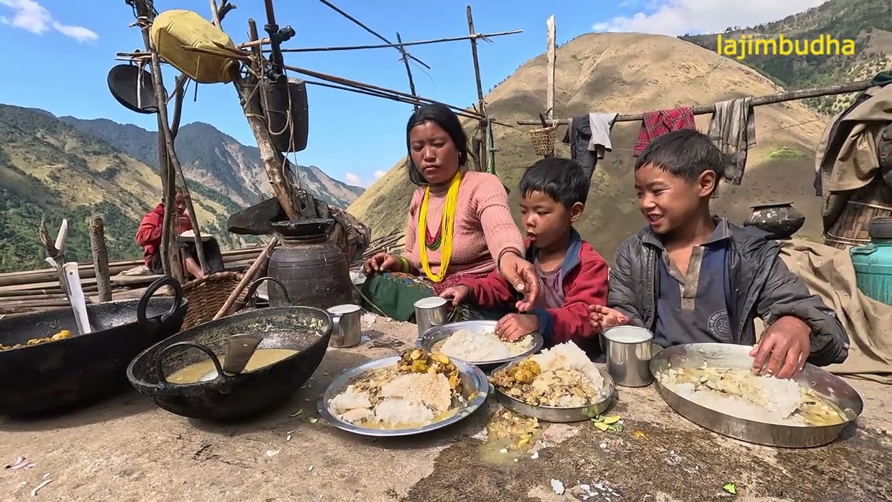 village food in winter || lajimbudha ||