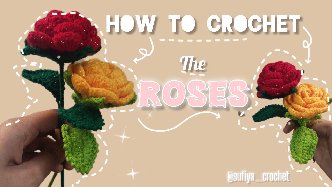Crochet Rose Flower 🌹 Bouquet Flower / Valentine Special / Beginner Friendly Tutorial Step by Step /