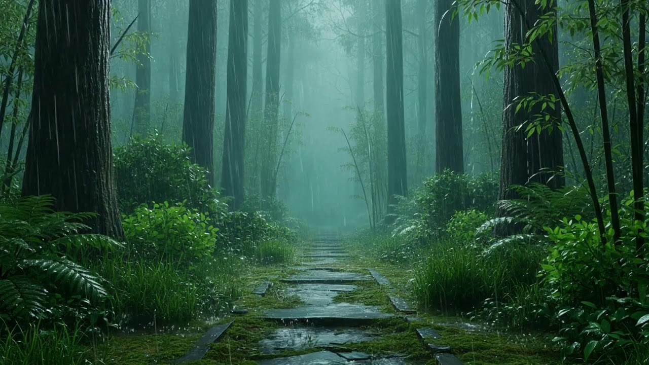 Deep Sleep Relaxation with Stress Relief, Healing Piano and Rain for Sleep, Calm, and Insomnia