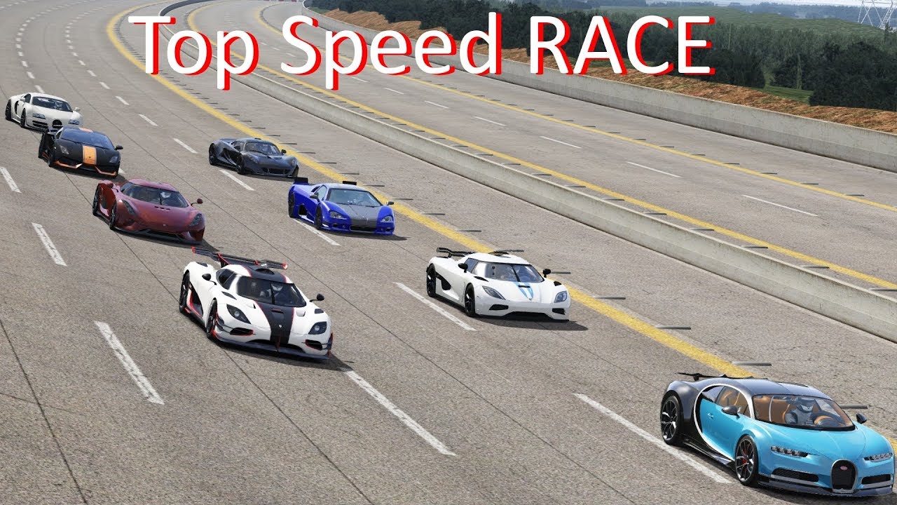Bugatti Veyron SS, Chiron, Koenigsegg Regera, One:1, Agera, Hennessey Venom Top Speed Race /Assetto