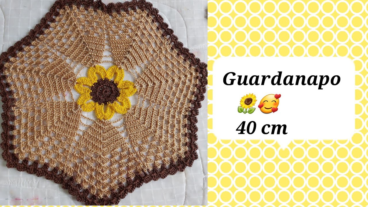 Aula do aumento guardanapo girassol 🌻🌻com linha de seda
