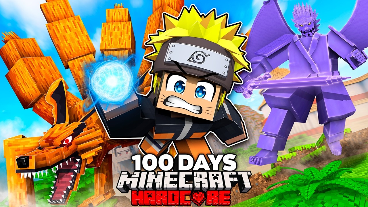 I Survived 100 Days as a NARUTO Mod in HARDCORE Minecraft [Full Movie]