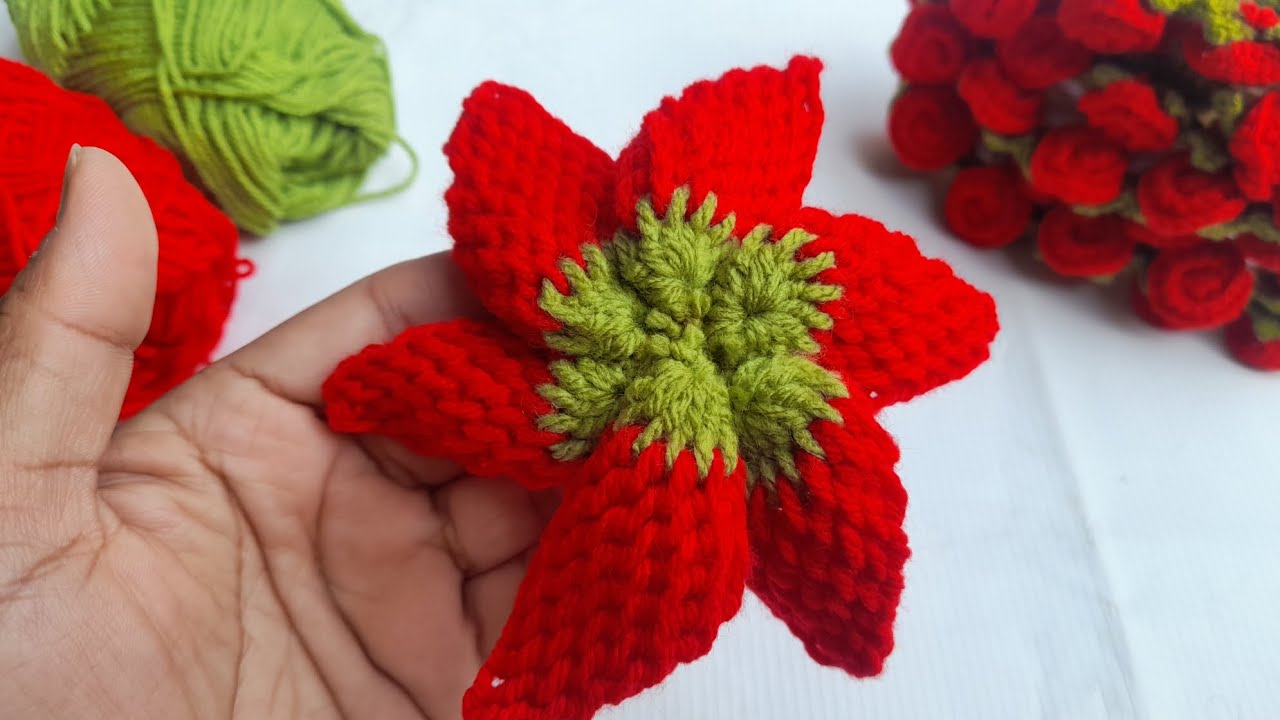 🍓 Crochet Strawberry Flower 🌸 | Easy Step by Step Tutorial for Beginners 🧶✨ #viralvedio 