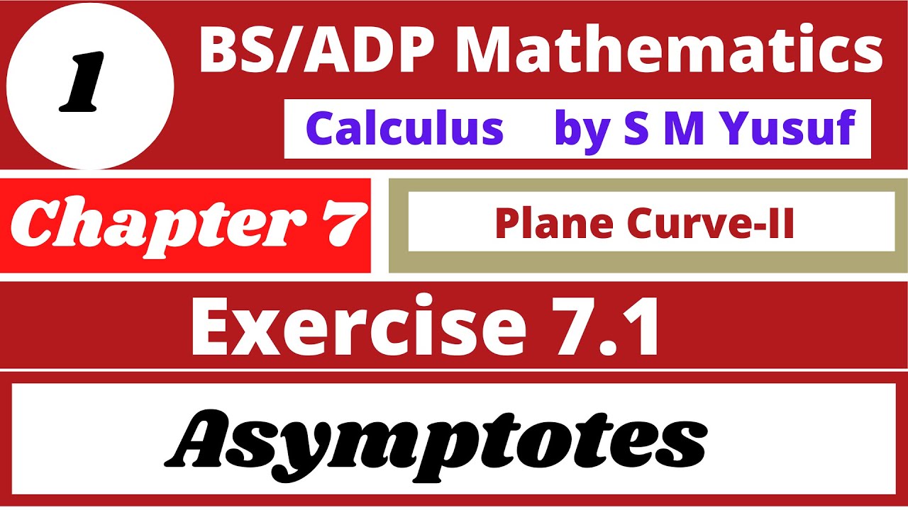 1. calculus by s m yusuf chapter 7 plane curve-II Exercise 7.1
