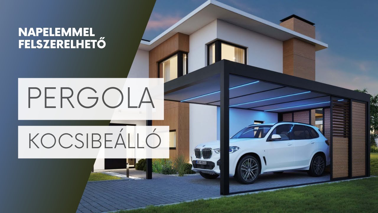 Tarasola Carport | Modern pergola kocsibeálló napelemmel is szerelhető