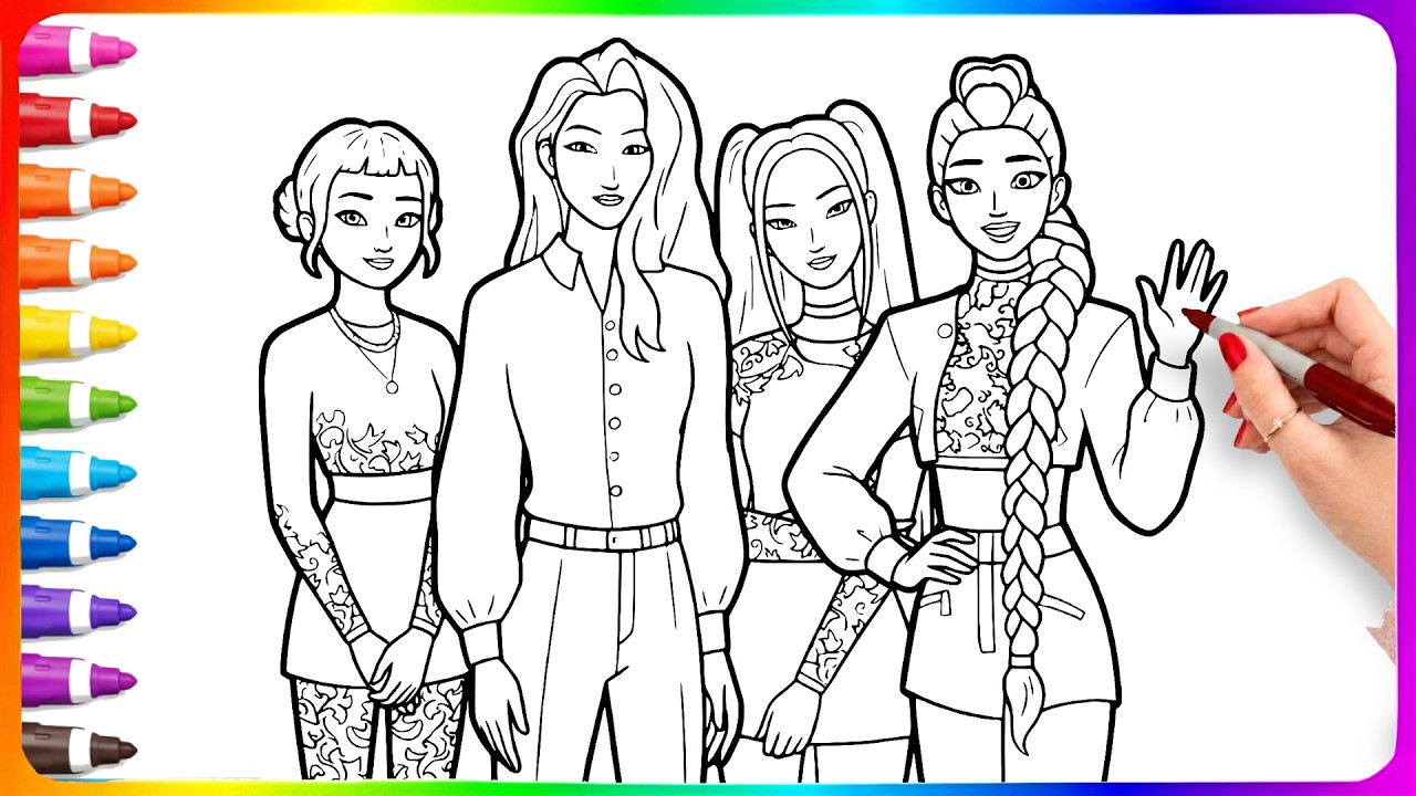 KPop Demon Hunters Coloring  Pages - Satisfying Coloring Page - Relax ASMR Coloring
