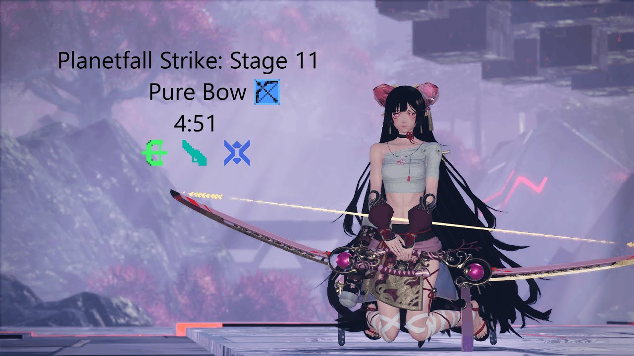 PSO2NGS: Planetfall Strike Stage 11 Pure Bow | 星崩の猛攻 Stage 11 弓のみ (4:51)