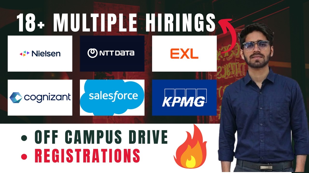 Off Campus Multiple Hirings Announced | Cognizant, Salesforce, KPMG, NTT Data |Batch 2026, 2025,2024