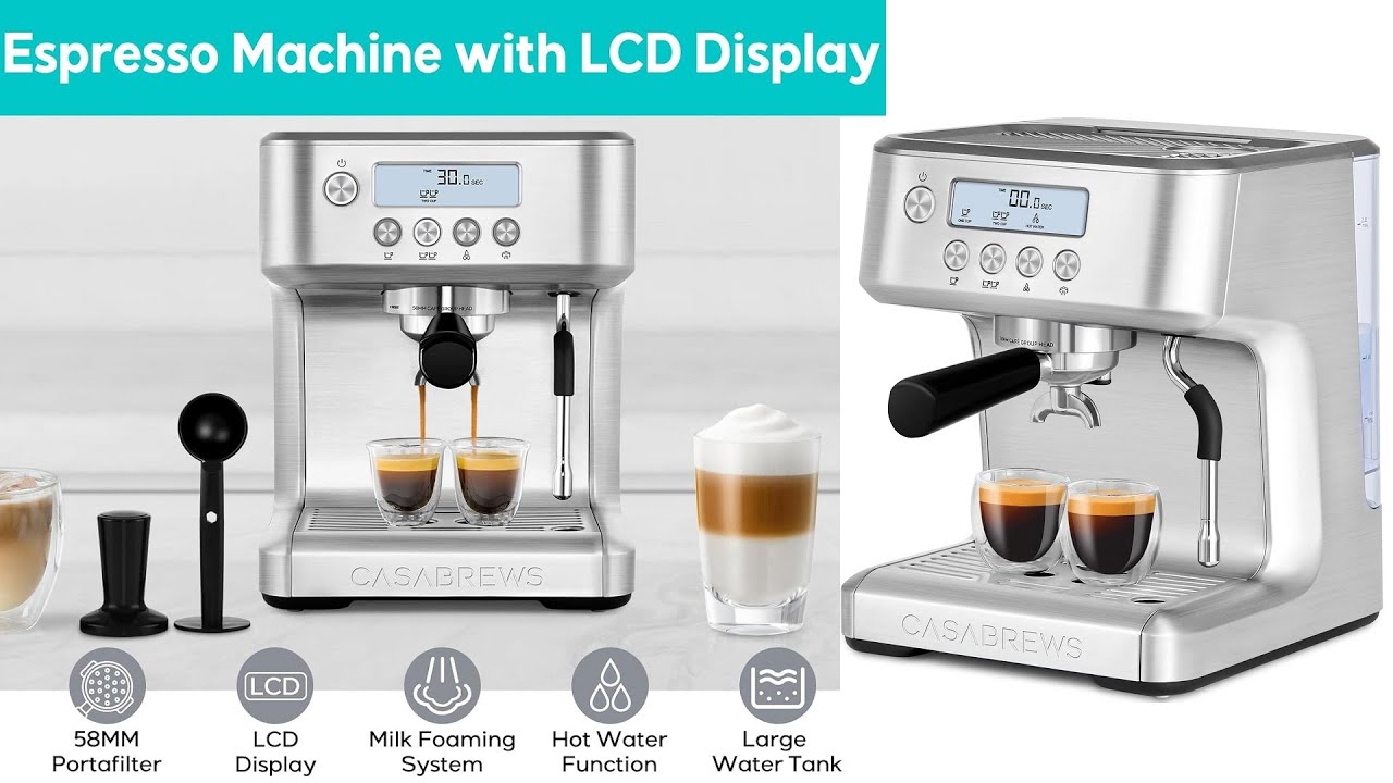 Casabrews Ultra Espresso Machine with LCD Display Provides Barista-Level Lattes and Cappuccinos