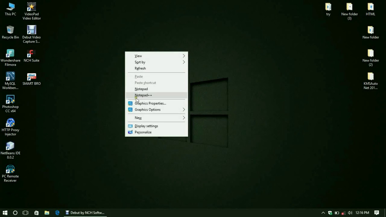 How to Add Notepad and Notepad++ to the right click menu of the desktop