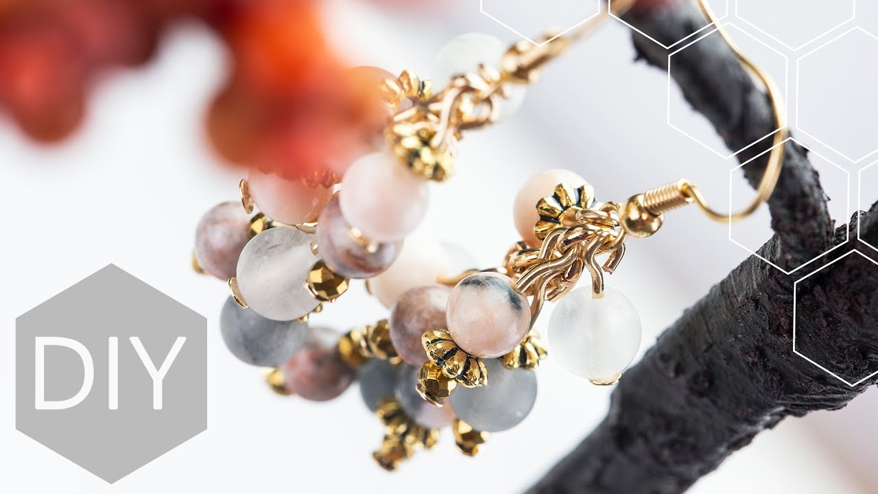 DIY sieraden maken met Kralenhoekje - Oorbellen met jasseron en natuursteen