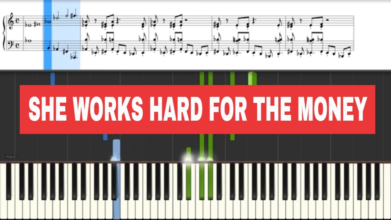 She Works Hard For The Money (Donna Summer) - Piano Tutorial + Sheets