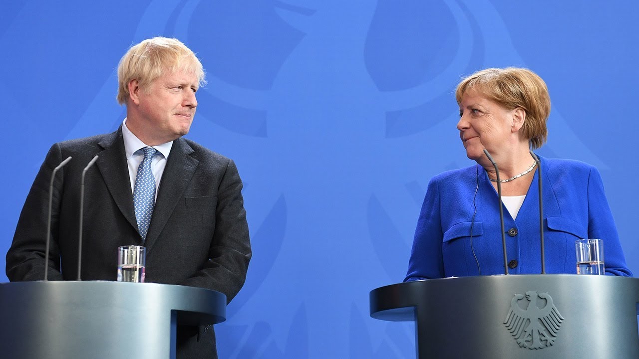 Boris Johnson meets Angela Merkel in Berlin