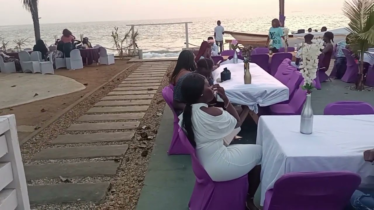 Sunset on Lumley Beach for surprise birthday party at the beach garden, Freetown, Sierra Leone