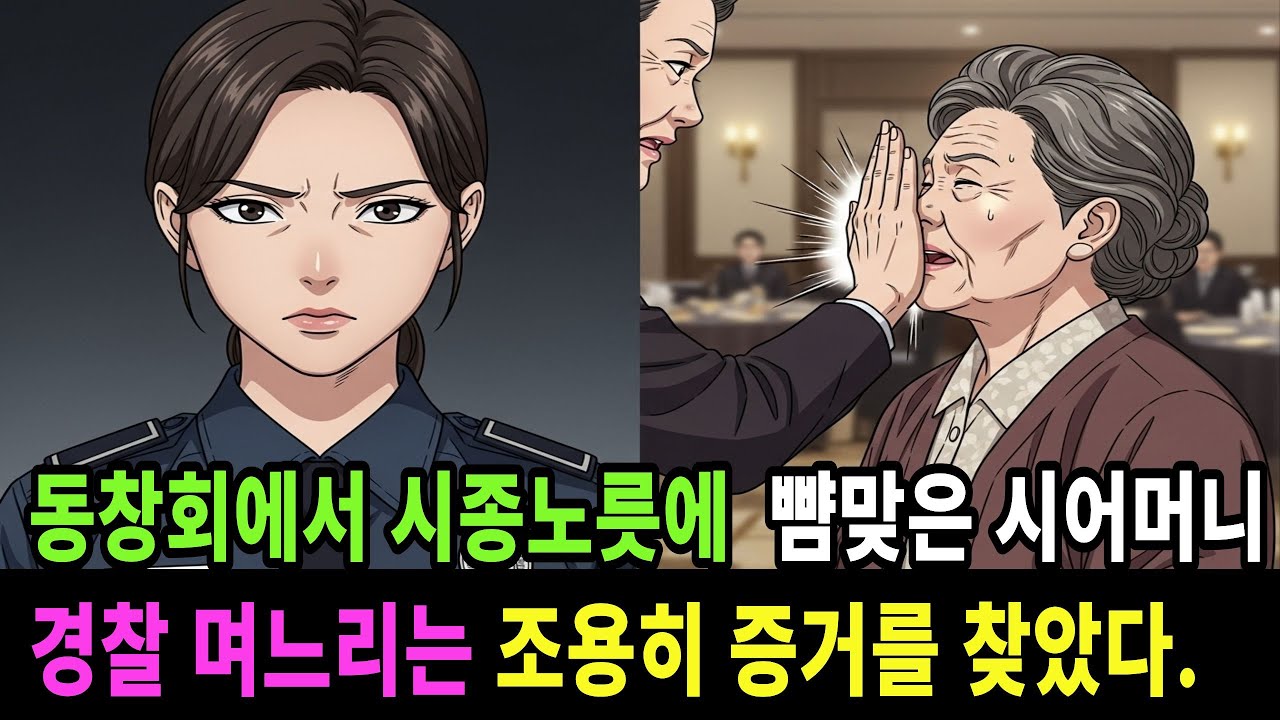 동창회에서 시종노릇에  뺨맞은 시어머니 경찰 며느리가 조용히 증거를 찾았다  ㅣ고부사연ㅣ시어머니사연ㅣ시니어사연