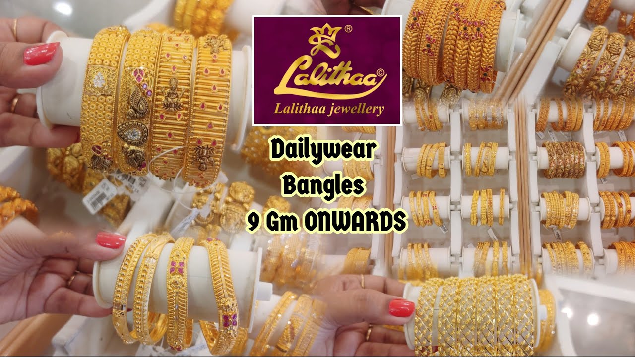 10 Onwards Grams Daily Wear Bangle Collections | Lalithaa Jewellery Gold Bangle