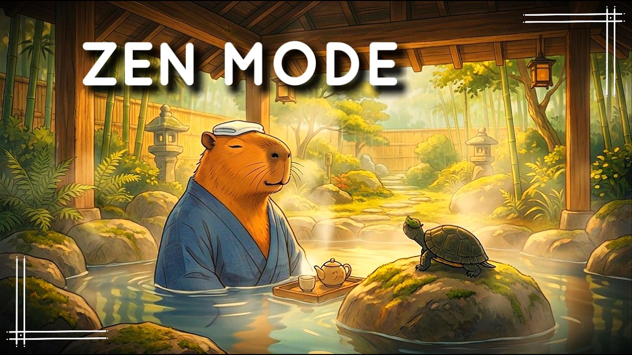 Floating in Peace 🌸 Zen Garden Capybara [60 BPM / Healing Lofi]