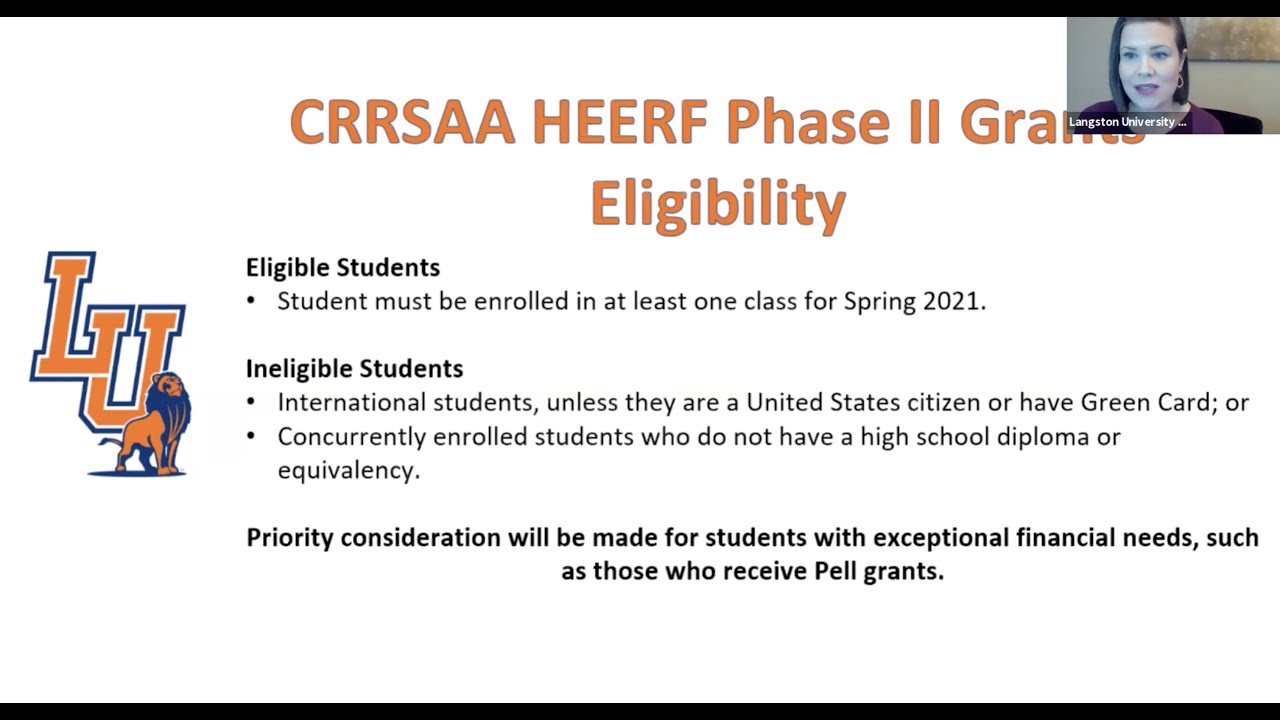 ELT Webinar - Higher Education Emergency Relief Fund Phase II