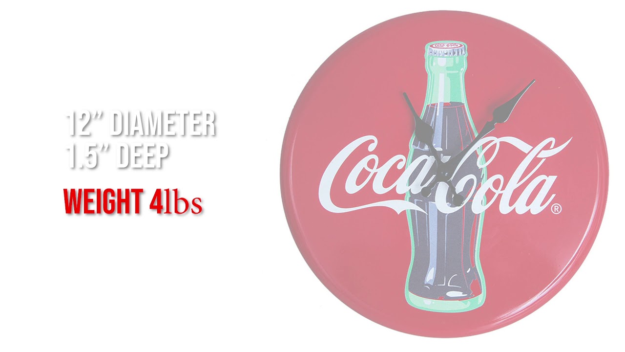 Coca-Cola Contour Bottle Wood Clock, Wall D&eacute;cor