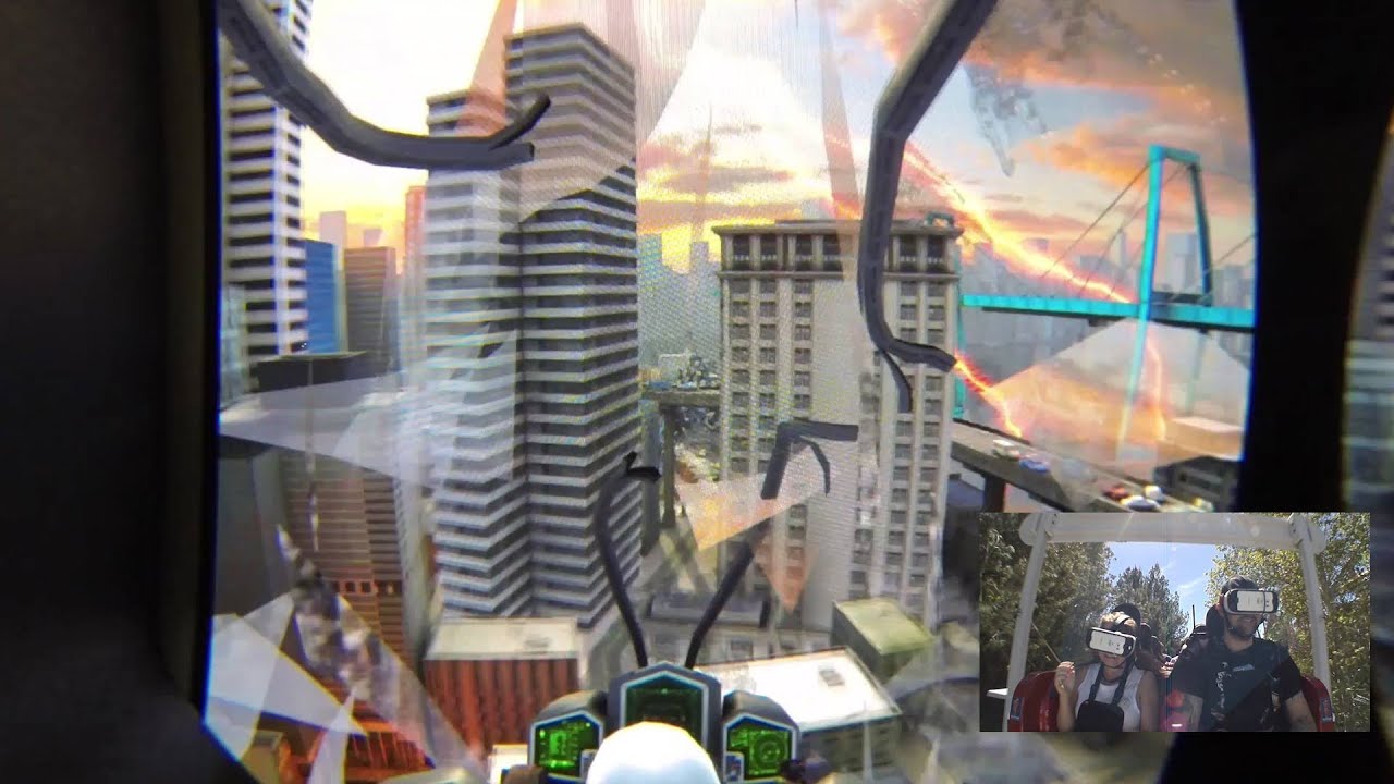 The New Revolution Virtual Reality with on-ride reverse ridercam HD POV Six Flags Magic Mountain