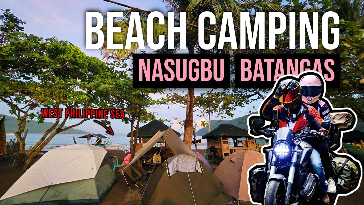 Beach camping sa shore 🏖️ | Sandy Lum Resort Nasugbu Batangas | Motocamping with our Dominar 400