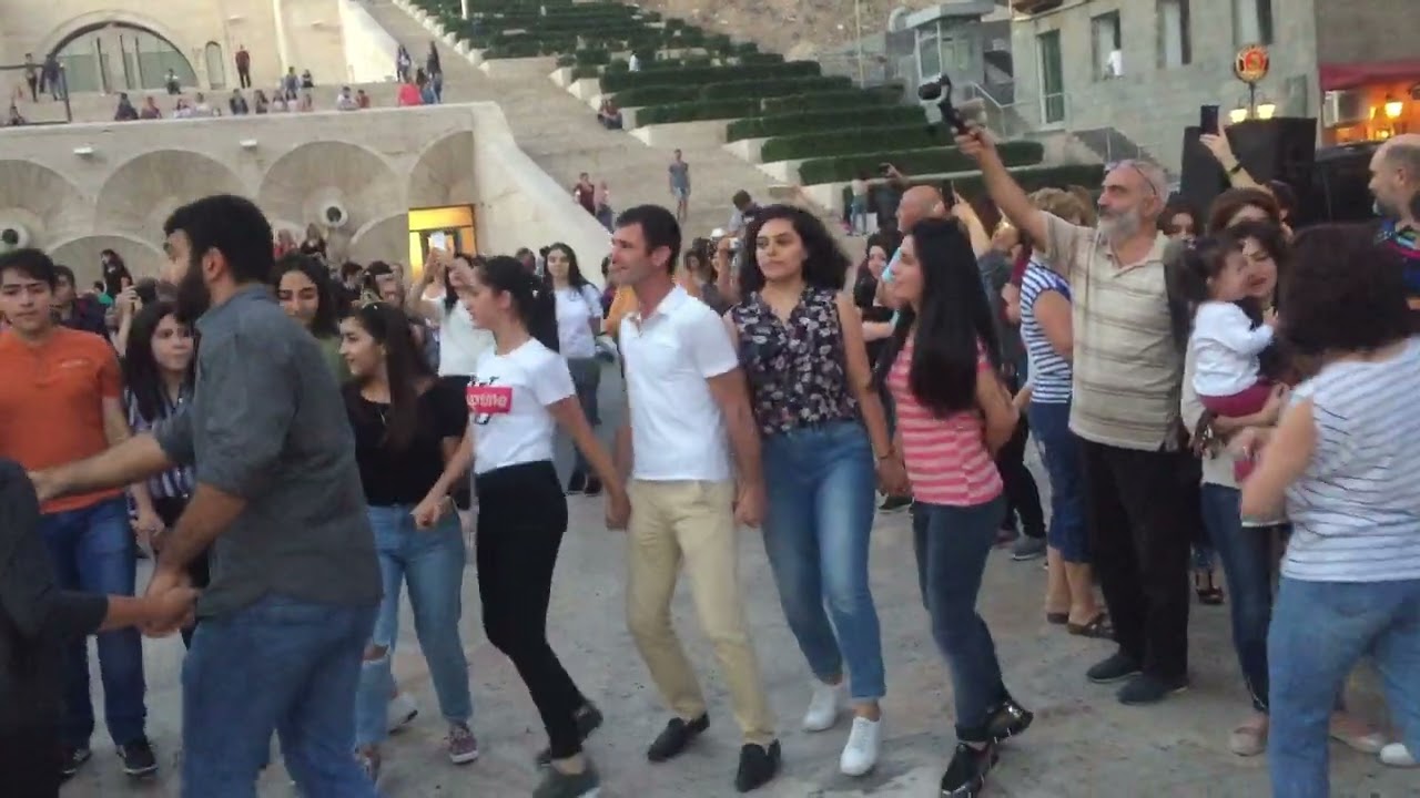 Armenian dance in Yerevan Cascade