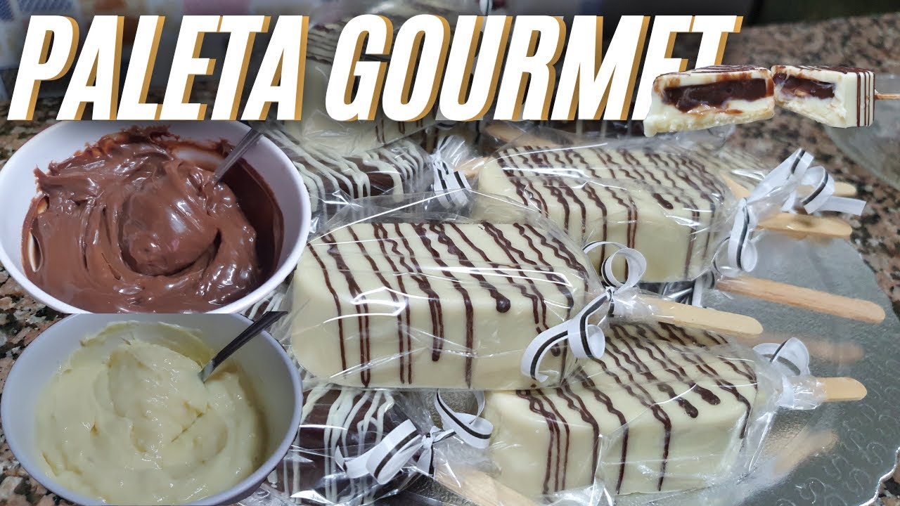 PALETAS GOURMET O FAMOSO SORVETE DE CHOCOLATE RECHEADO BRIGADEIRO TRUFADO COM LEITE NINHO TRUFADO