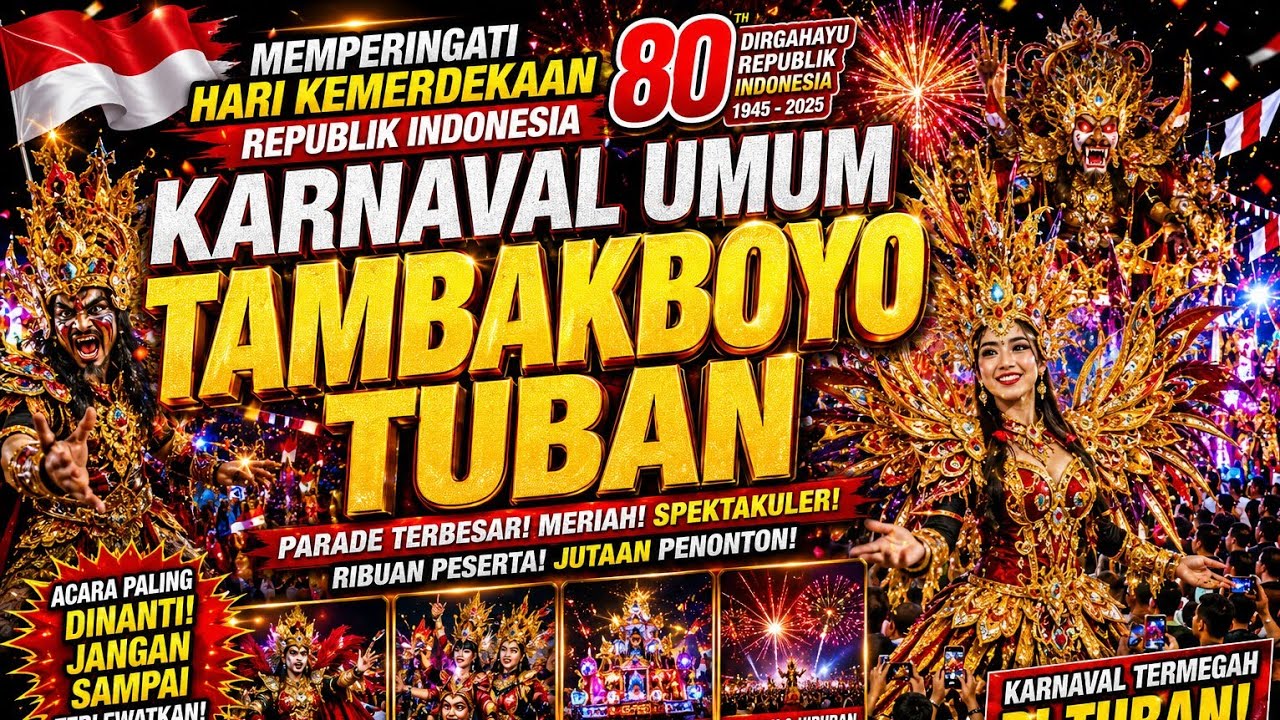 KARNAVAL UMUM TAMBAKBOYO TUBAN 2025 #karnaval #hutri80 #tambakboyo #tuban #jawatimur  