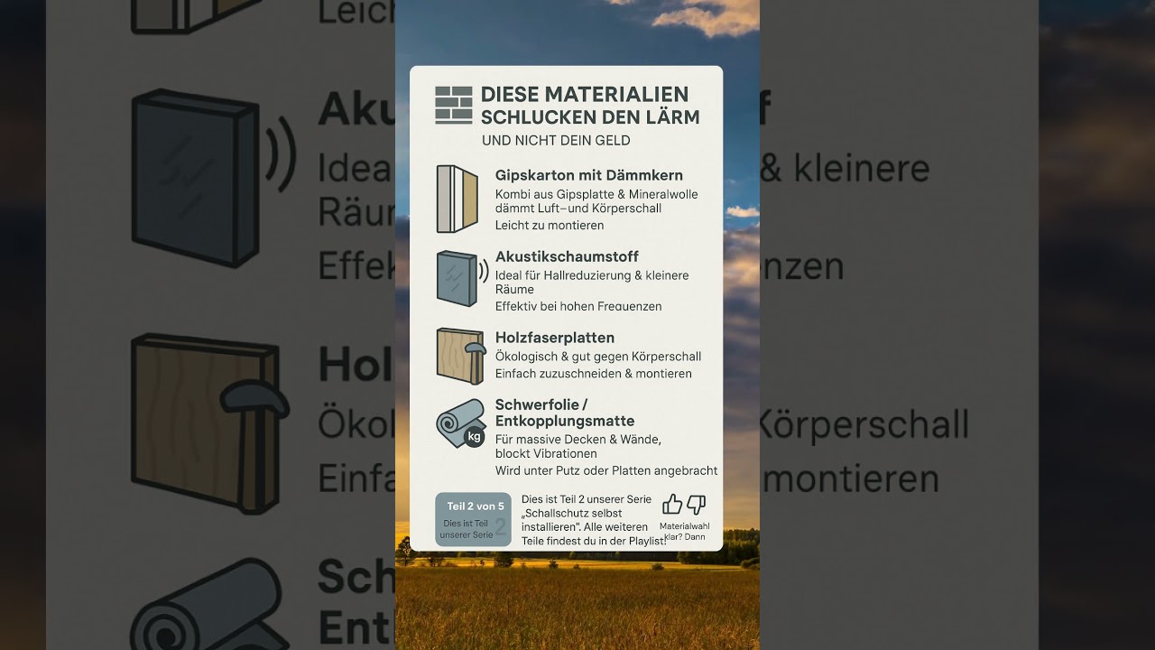 🧱 Diese Materialien schlucken den L&auml;rm &ndash; und nicht dein Geld #handwerk
