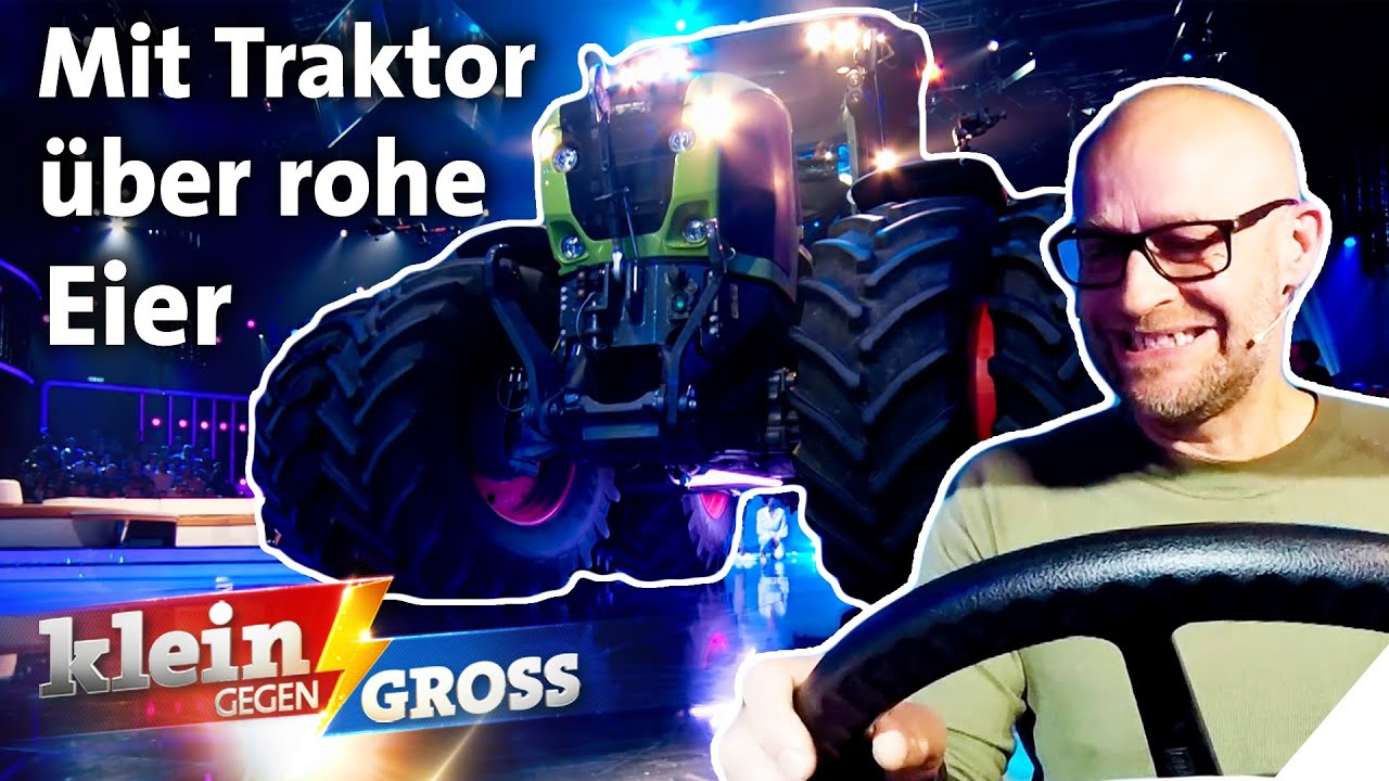 Wer lenkt den Traktor schneller über rohe Eier? Max (11) vs. Jürgen Vogel | Klein gegen Groß