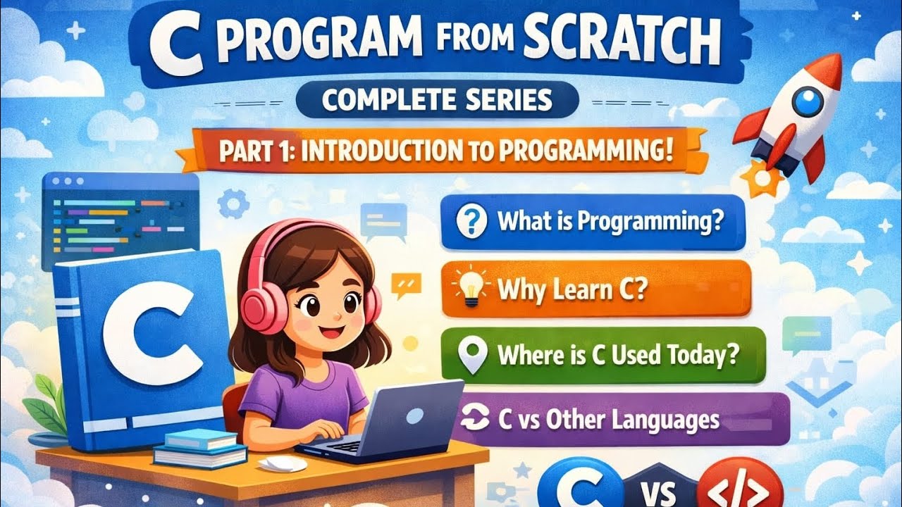 C Programming from SCRATCH | Part:1 | Introduction to Programming | Beginner to Advanced.