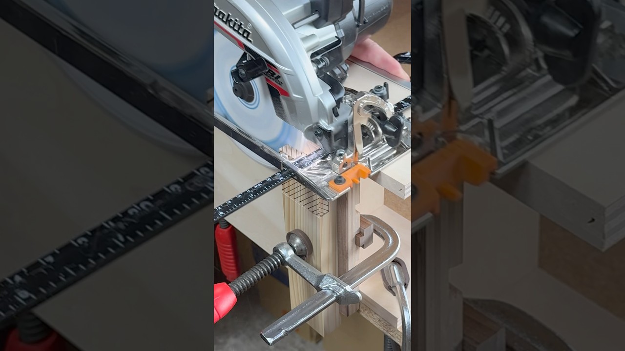 Rip-Cut Circular Saw Guide Jig for Small Workshops #shorts #woodworking #diy