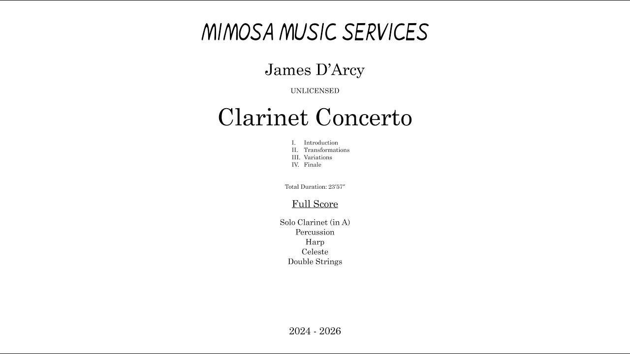 Clarinet Concerto Complete