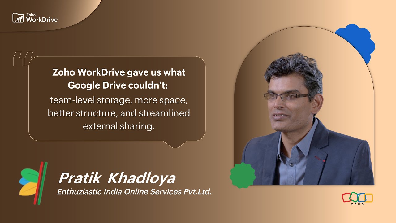 Zoho WorkDrive Customer Testimonials | Enthuziastic India