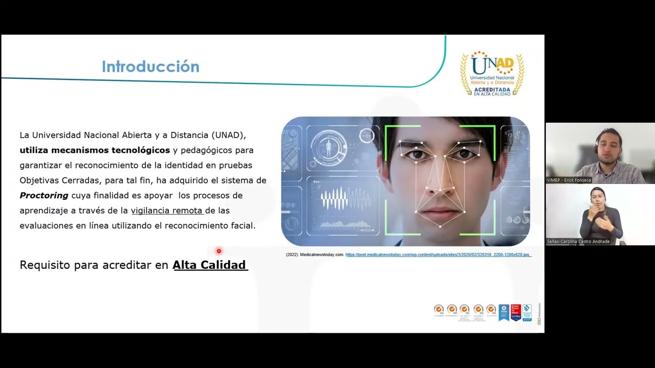 Uso de herramienta de reconocimiento facial Para las  evaluaciones finales tipo POC periodo 16-04.