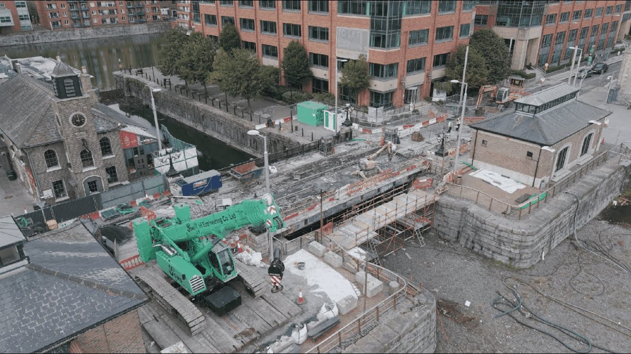 Reopened Luas line with replacement at  George's dock #luas #dublin