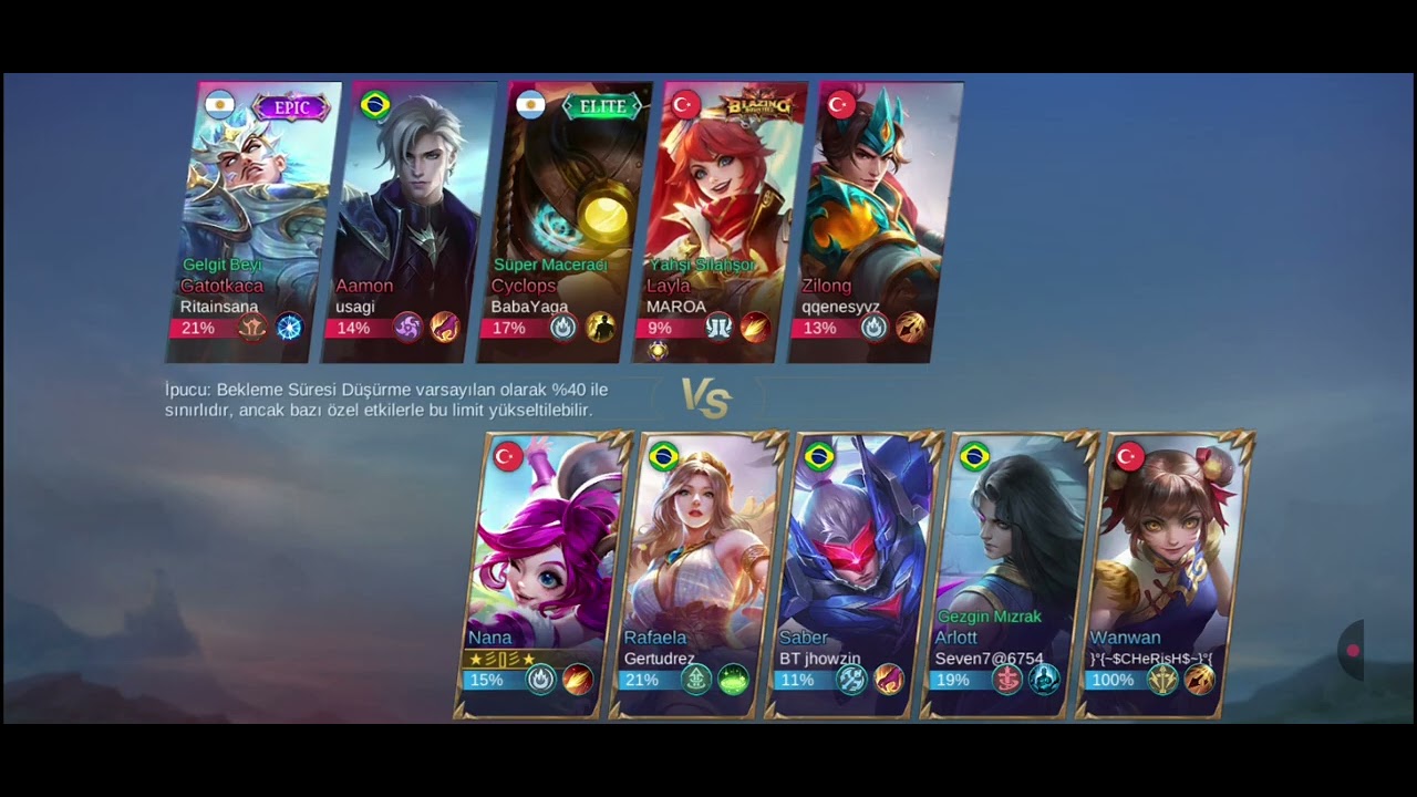 Nana kahramanı ile mobile legendes oynadim( 7.kez)