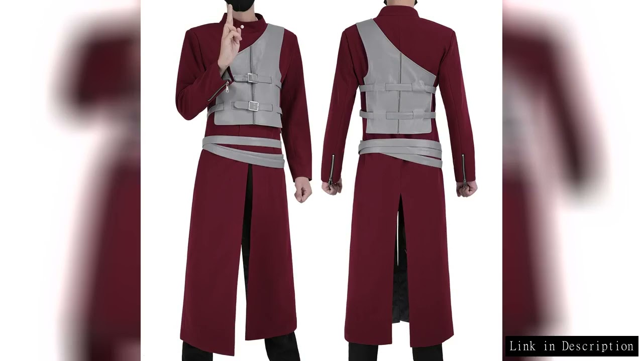 HOLOUN Anime Gaara Cosplay Costume Coat Pants Vest Belt Animation Convention Halloween Christmas Gif