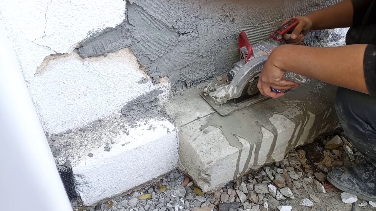 como cortar concreto con una skilsaw machine o Sierra electrica